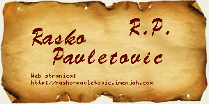 Raško Pavletović vizit kartica